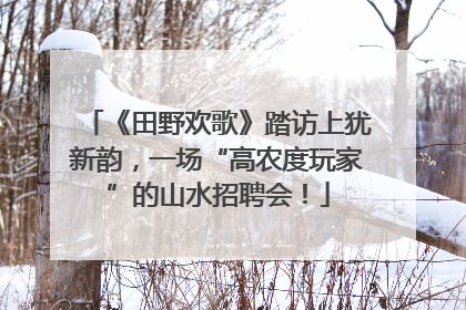 《田野欢歌》踏访上犹新韵，一场“高农度玩家”的山水招聘会！