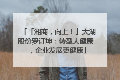「湘商，向上！」大湖股份罗订坤：转型大健康，企业发展更健康