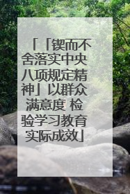 「锲而不舍落实中央八项规定精神」以群众满意度 检验学习教育实际成效