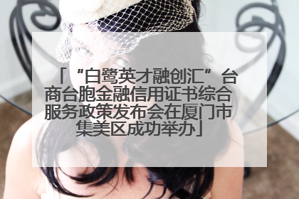 “白鹭英才融创汇”台商台胞金融信用证书综合服务政策发布会在厦门市集美区成功举办
