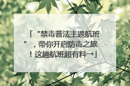 “禁毒普法主题航班”，带你开启防毒之旅！这趟航班超有料→