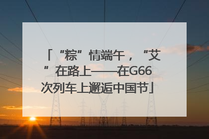 “粽”情端午，“艾”在路上——在G66次列车上邂逅中国节