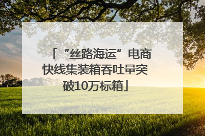 “丝路海运”电商快线集装箱吞吐量突破10万标箱