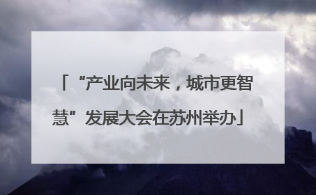 “产业向未来，城市更智慧”发展大会在苏州举办