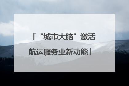 “城市大脑”激活航运服务业新动能