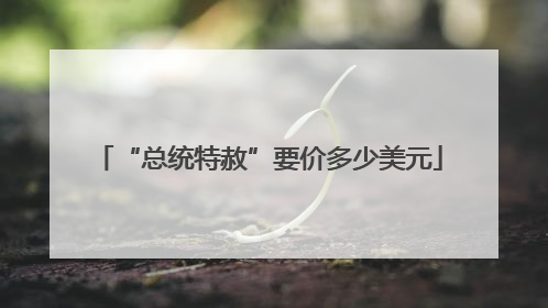 “总统特赦”要价多少美元