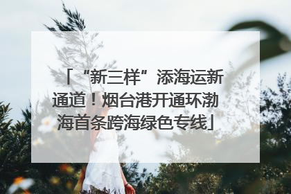 “新三样”添海运新通道！烟台港开通环渤海首条跨海绿色专线