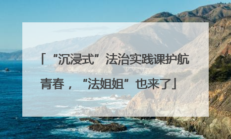 “沉浸式”法治实践课护航青春，“法姐姐”也来了