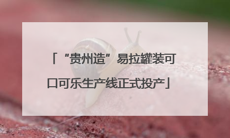 “贵州造”易拉罐装可口可乐生产线正式投产