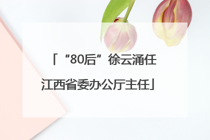 “80后”徐云涌任江西省委办公厅主任