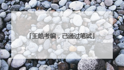 王皓考编，已通过笔试