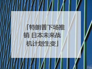 特朗普下场推销 日本未来战机计划生变