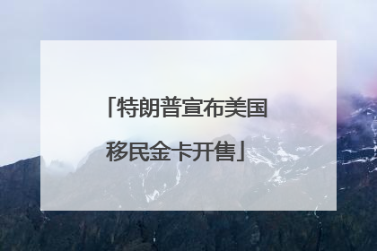 特朗普宣布美国移民金卡开售