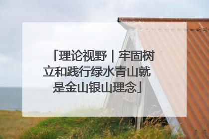 理论视野｜牢固树立和践行绿水青山就是金山银山理念