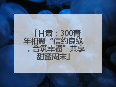 甘肃：300青年相聚“信约良缘，合筑幸福”共享甜蜜周末