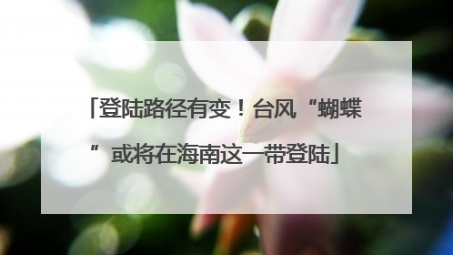 登陆路径有变！台风“蝴蝶”或将在海南这一带登陆