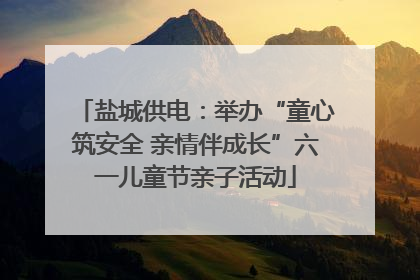 盐城供电：举办“童心筑安全 亲情伴成长”六一儿童节亲子活动