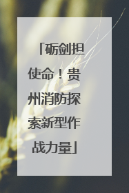 砺剑担使命！贵州消防探索新型作战力量