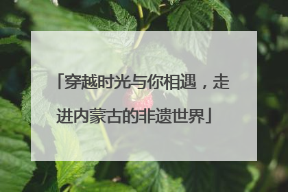 穿越时光与你相遇，走进内蒙古的非遗世界