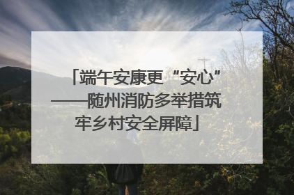 端午安康更“安心”——随州消防多举措筑牢乡村安全屏障