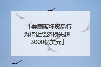 美国破坏贸易行为将让经济损失超3000亿美元