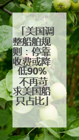 美国调整船舶规则：停靠收费或降低90% 不再苛求美国船只占比