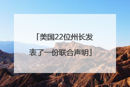 美国22位州长发表了一份联合声明