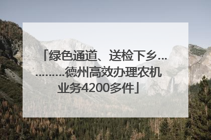 绿色通道、送检下乡…………德州高效办理农机业务4200多件