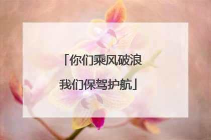 你们乘风破浪 我们保驾护航