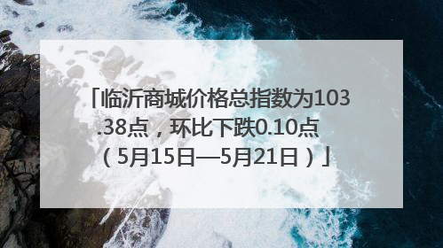 临沂商城价格总指数为103.38点，环比下跌0.10点（5月15日—5月21日）