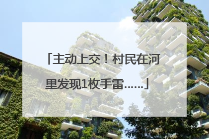 主动上交！村民在河里发现1枚手雷……