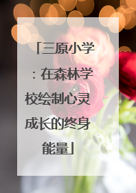 三原小学：在森林学校绘制心灵成长的终身能量