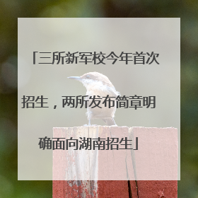 三所新军校今年首次招生，两所发布简章明确面向湖南招生