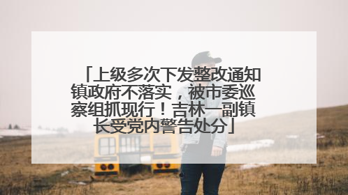 上级多次下发整改通知镇政府不落实，被市委巡察组抓现行！吉林一副镇长受党内警告处分