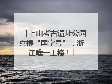 上山考古遗址公园喜提“国字号”，浙江唯一上榜！