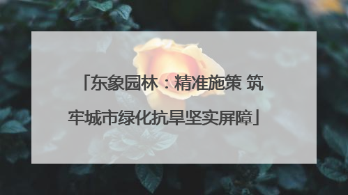 东象园林：精准施策 筑牢城市绿化抗旱坚实屏障