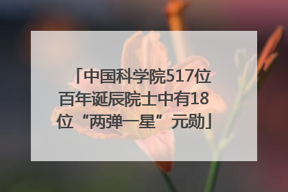 中国科学院517位百年诞辰院士中有18位“两弹一星”元勋