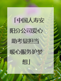中国人寿安阳分公司爱心助考显担当 暖心服务护梦想