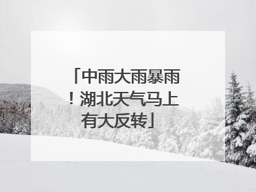 中雨大雨暴雨！湖北天气马上有大反转