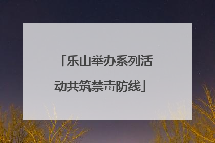 乐山举办系列活动共筑禁毒防线