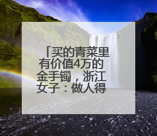 买的青菜里有价值4万的金手镯，浙江女子：做人得善良，得还回去