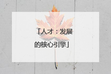 人才：发展的核心引擎
