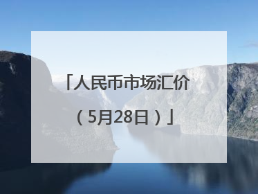 人民币市场汇价（5月28日）