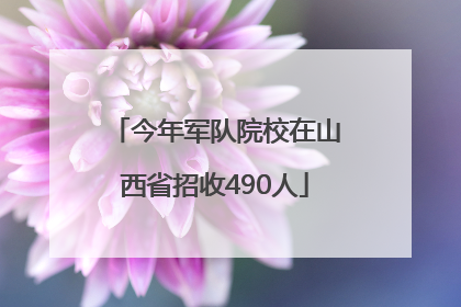 今年军队院校在山西省招收490人
