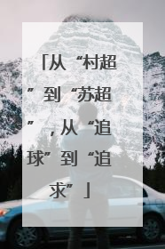 从“村超”到“苏超”，从“追球”到“追求”