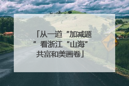 从一道“加减题”看浙江“山海”共富和美画卷