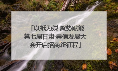 以纸为媒 聚势赋能 第七届甘肃·崇信发展大会开启招商新征程