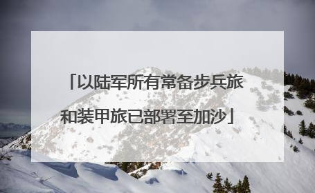 以陆军所有常备步兵旅和装甲旅已部署至加沙