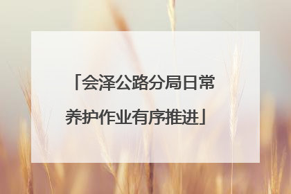 会泽公路分局日常养护作业有序推进