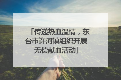 传递热血温情，东台市许河镇组织开展无偿献血活动